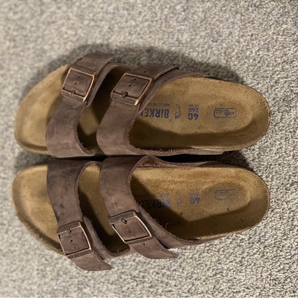 Birkenstock Arizona brown oiled leather size 40 eu men’s slightly used - Picture 3 of 5